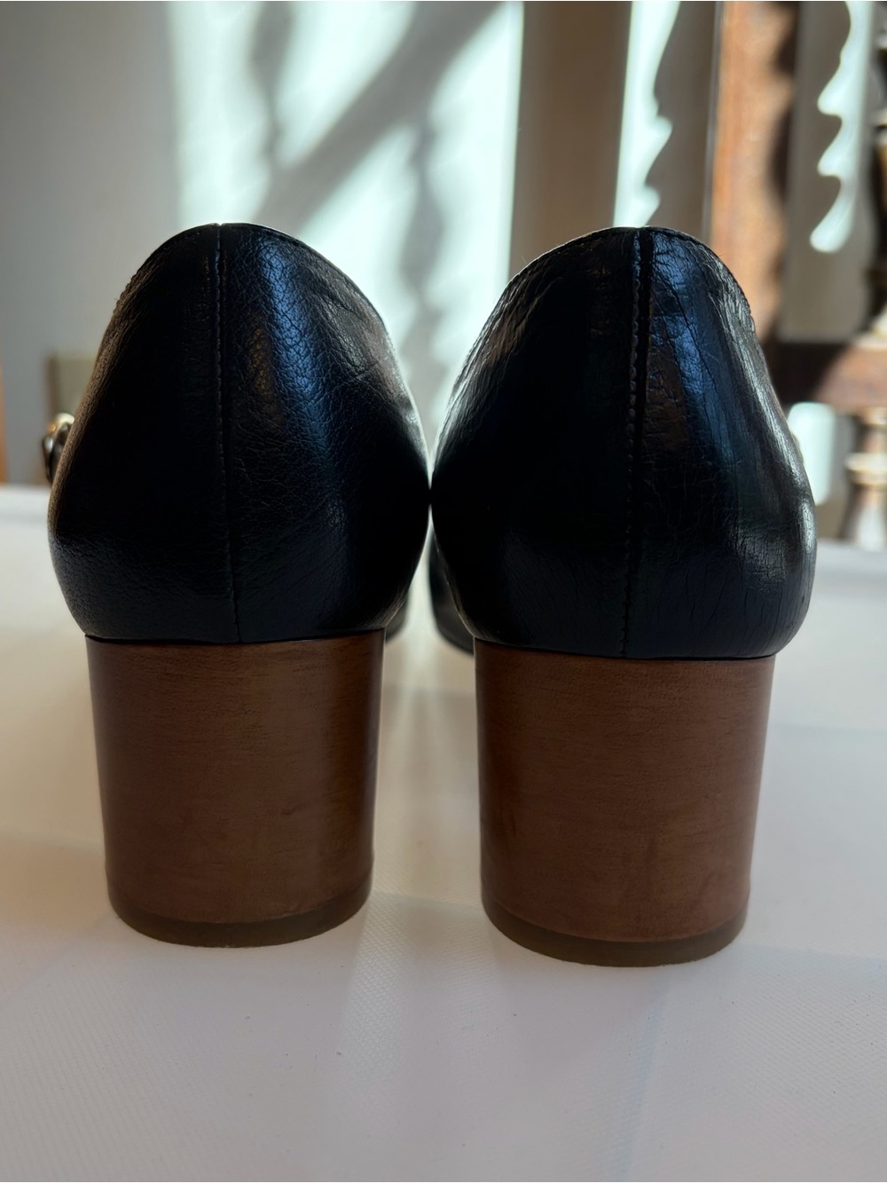 ISABEL MARANT ÉTOILE Louanne Black Leather Wood Block Mary Jane Heels Size 38 - Picture 7 of 15
